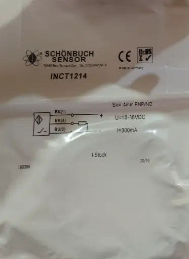 Schönbuch Inductive Proximity Sensors INCT 1214 (DC Cylindric Sizes) M12 (PNP NO)